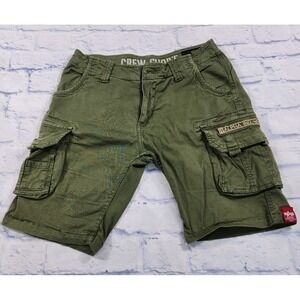 Alpha Industries MENS SIZE 31 Shorts Green Utility Combat Military Crew Gorpcore